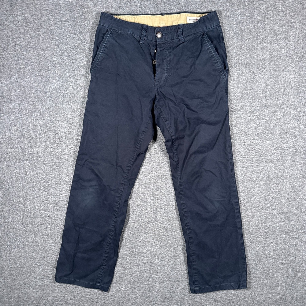 Grown Sewn Pants Mens 30x30 Blue Straight Button Fly Twill Chino Kax USA‎